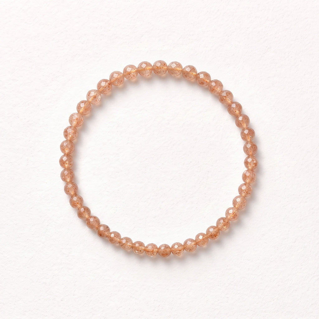Natural Sunstone Bead Bracelet, Radiant Vitality & Warm Balance Gemstone Jewelry
