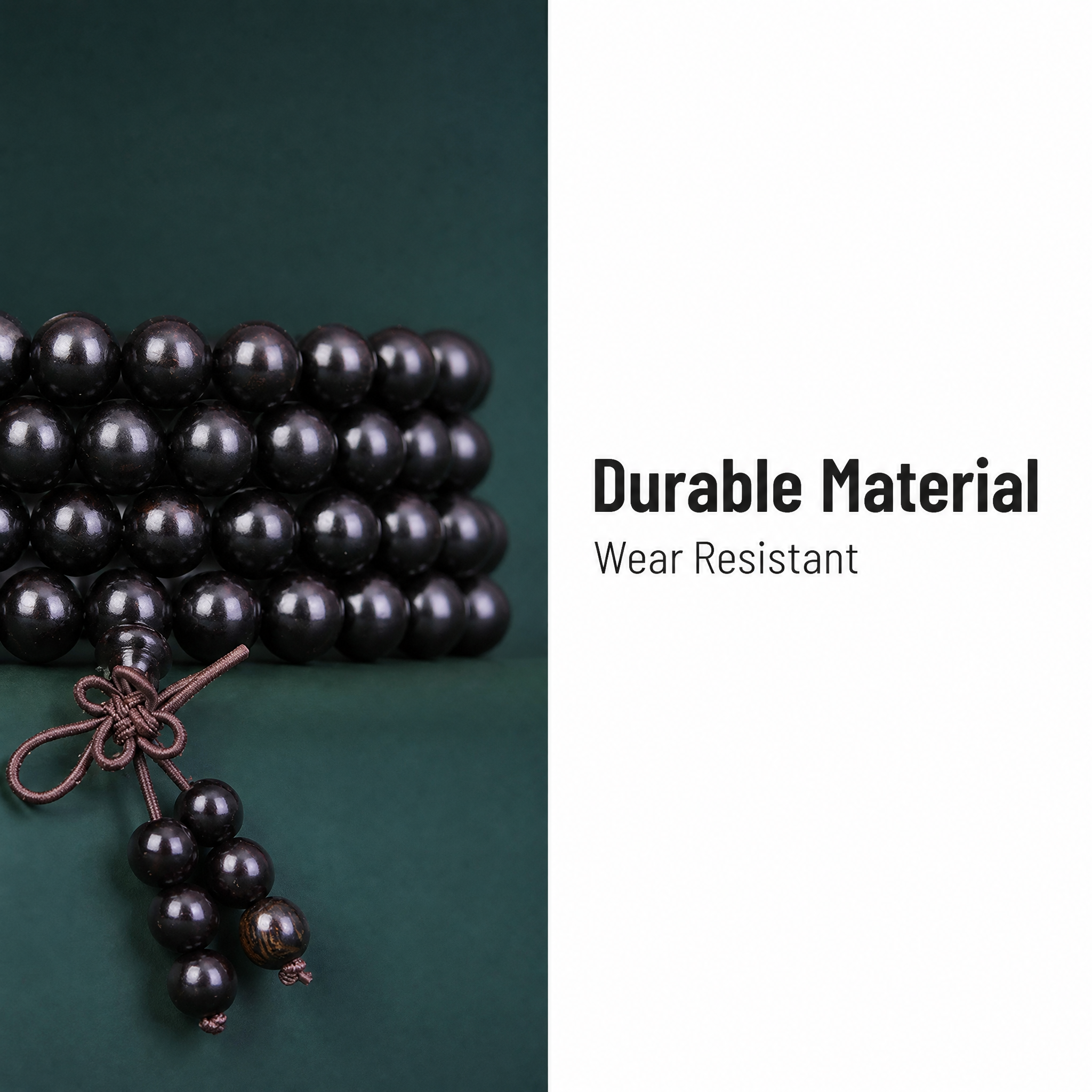 Natural African Ebony 108 Mala Beads Traditional Chinese Prayer Necklace (Artisanal Zen Edition)