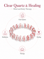 Premium Pink & White Phantom Beaded Bracelet | Hand-Polished Natural Gemstone Jewelry for Inner Peace & Clarity