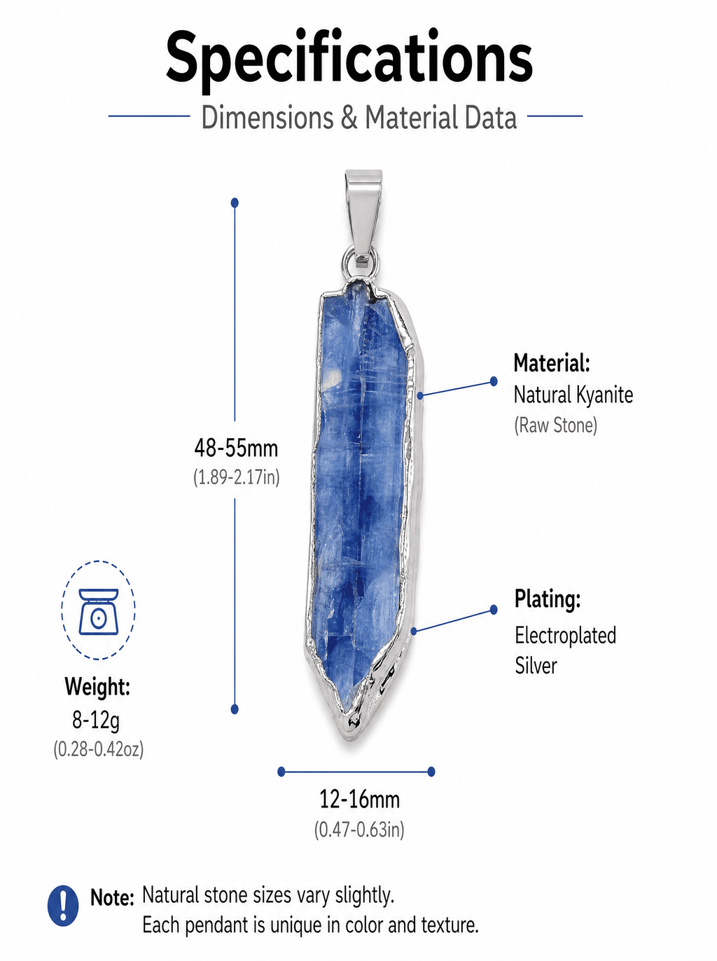 Natural Raw Blue Quartz Gold-Dipped Pendant: The Stone of Serenity — Alpine Zone