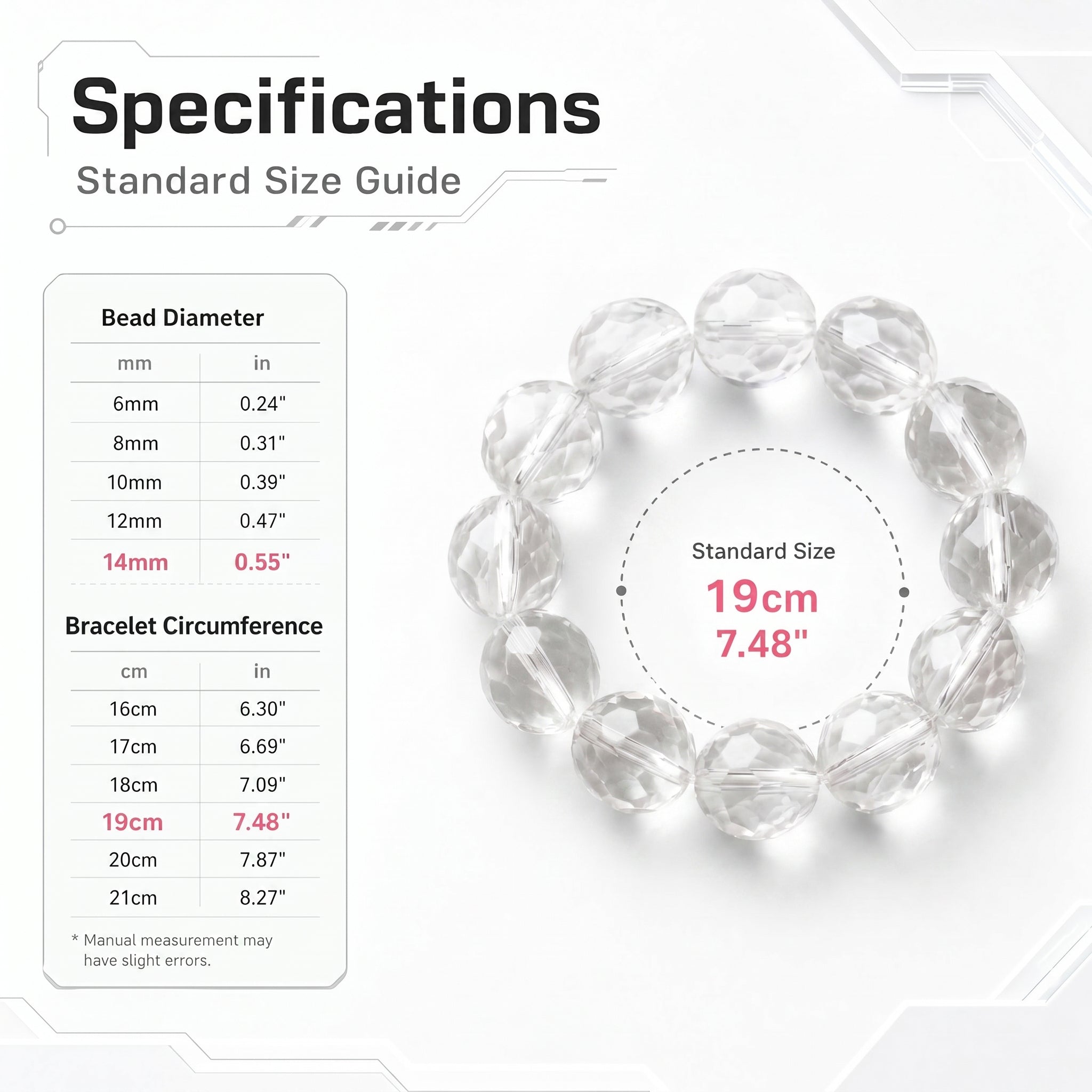 Premium Clear Quartz Beaded Bracelet | Hand-Polished Natural Gemstone Jewelry for Mindfulness & Balance