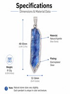 Authentic Blue Quartz Necklace | The "Stone of Serenity" | Unique Gold-Plated Raw Mineral Pendant