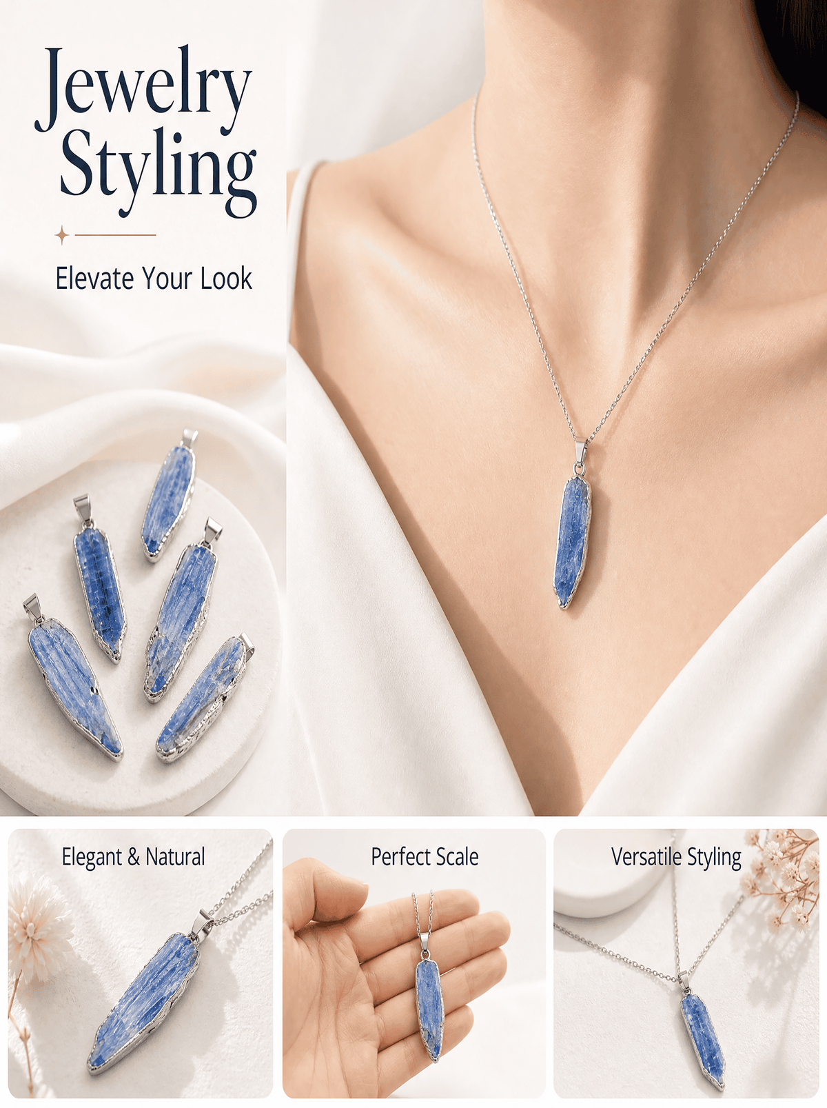 Natural Raw Blue Quartz Gold-Dipped Pendant: The Stone of Serenity — Alpine Zone