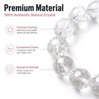 Premium Clear Quartz Beaded Bracelet | Hand-Polished Natural Gemstone Jewelry for Mindfulness & Balance
