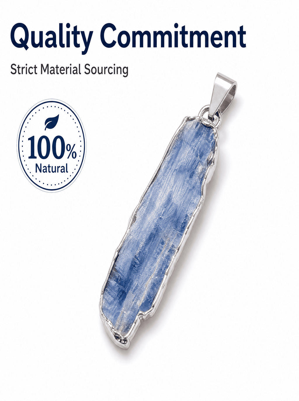 Natural Raw Blue Quartz Gold-Dipped Pendant: The Stone of Serenity — Alpine Zone