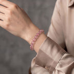 Natural Pink Rabbit Hair Quartz Bracelet | The Stone of Gentle Manifestation