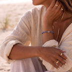 Natural Clear Quartz & Blue Moonstone Bracelet
