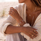 Natural Clear Quartz & Carnelian Sovereign Bracelet