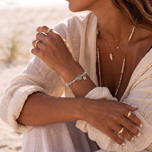 Luminous White Crystal & Lush Green Grape Agate