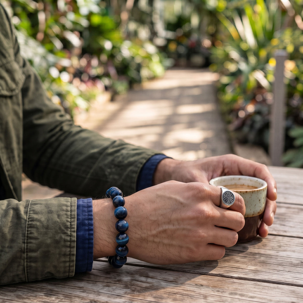 Natural Blue Tiger's Eye Bracelet: Clarity & Calm Energy — Gangdishé Peak