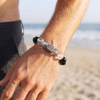 Natural Khaki Agate, Tiger Eye, and Sandalwood Bead Bracelet, Warm Balance & Grounded Focus Gemstone Jewelry