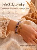 Premium Black Gold Super Seven Beaded Bracelet | Hand-Polished Natural Gemstone Jewelry for Wisdom & Balance