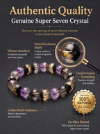 Premium Black Gold Super Seven Beaded Bracelet | Hand-Polished Natural Gemstone Jewelry for Wisdom & Balance