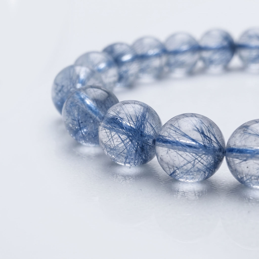 Natural Blue Rutilated Quartz Bracelet: The Talisman of Career Success — Kailash Vein