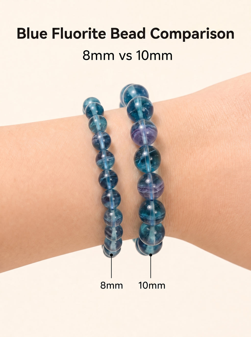 Premium Blue Fluorite Beaded Bracelet | Hand-Polished Natural Gemstone Jewelry for Clarity & Focus
