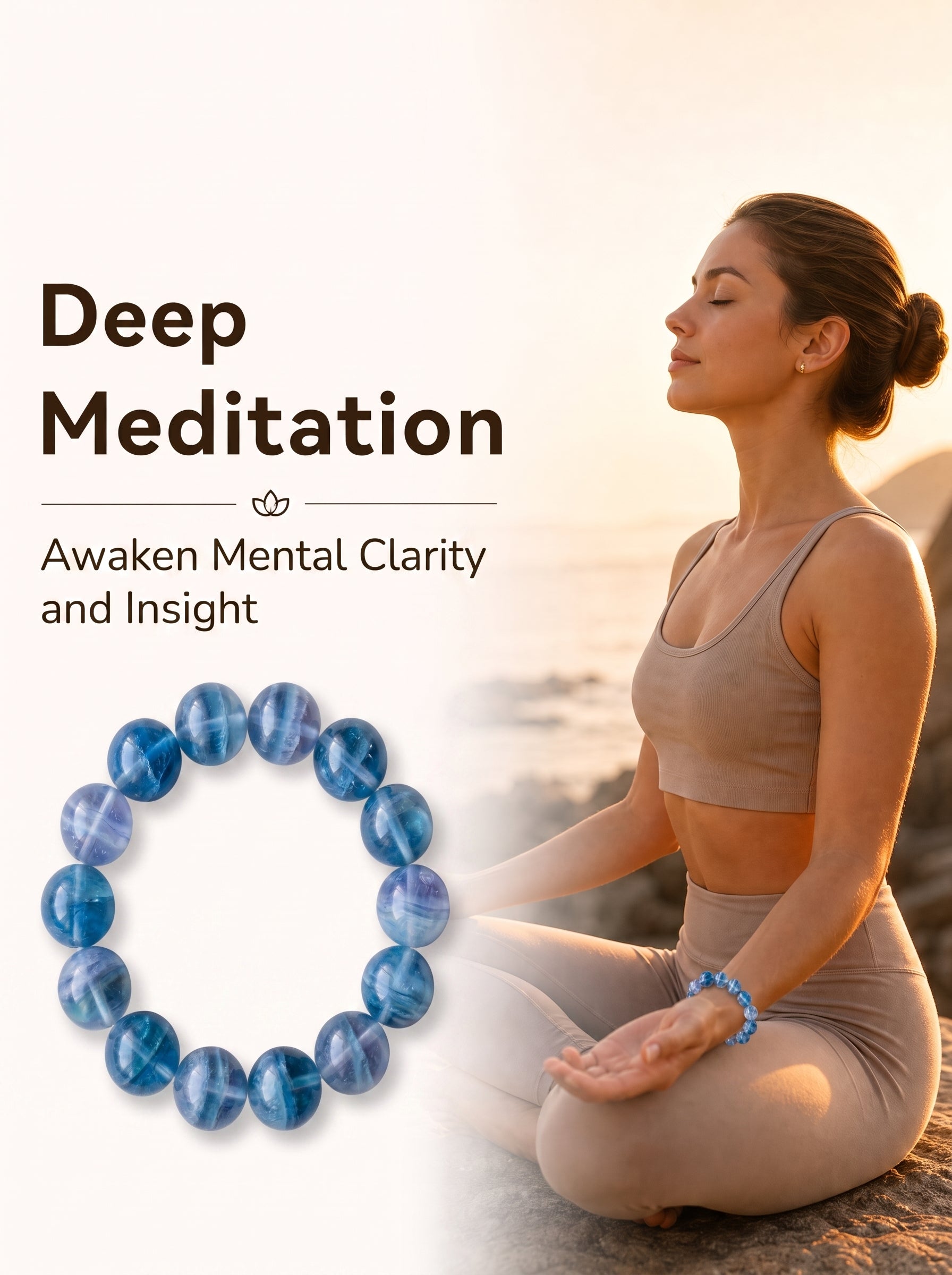 Premium Blue Fluorite Beaded Bracelet | Hand-Polished Natural Gemstone Jewelry for Clarity & Focus