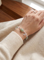 Luminous White Crystal & Lush Green Grape Agate