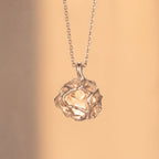 Raw Citrine Crystal Pendant | Sculpted Rose Gold Wire-Wrapped Stone Necklace