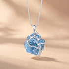 Raw Aquamarine Crystal Pendant | Wire-Wrapped Mineral Necklace