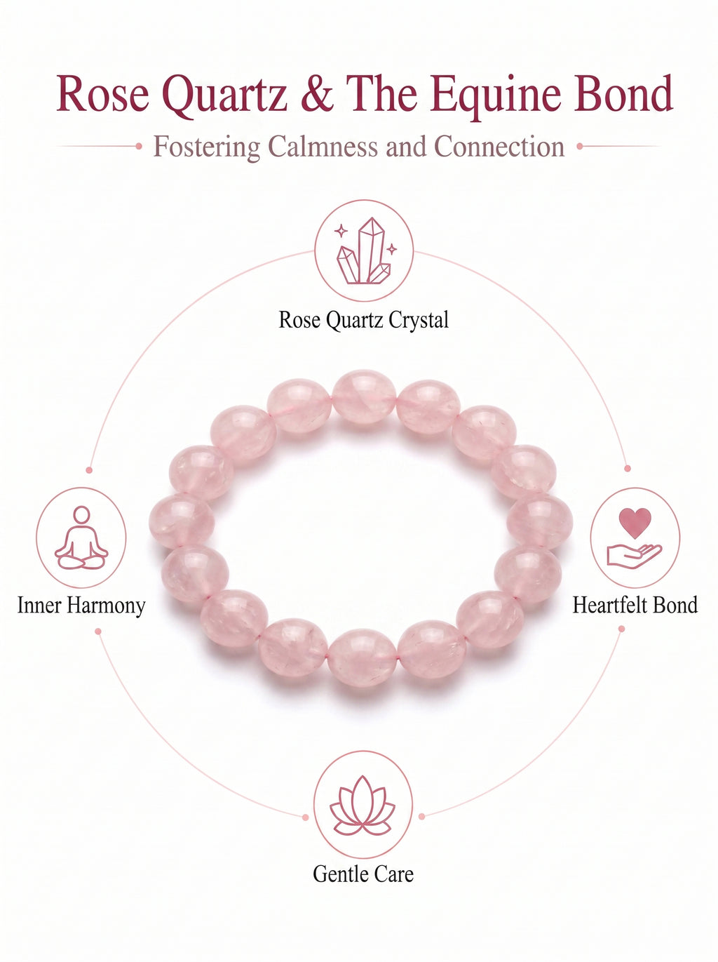 Premium Madagascar Rose Quartz Beaded Bracelet | Hand-Polished Natural Gemstone Jewelry for Elegance & Harmony