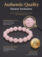Premium Madagascar Rose Quartz Beaded Bracelet | Hand-Polished Natural Gemstone Jewelry for Elegance & Harmony