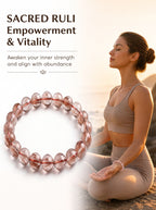 Premium Red Rutilated Quartz Beaded Bracelet | Hand-Polished Natural Gemstone Jewelry for Power & Prosperity