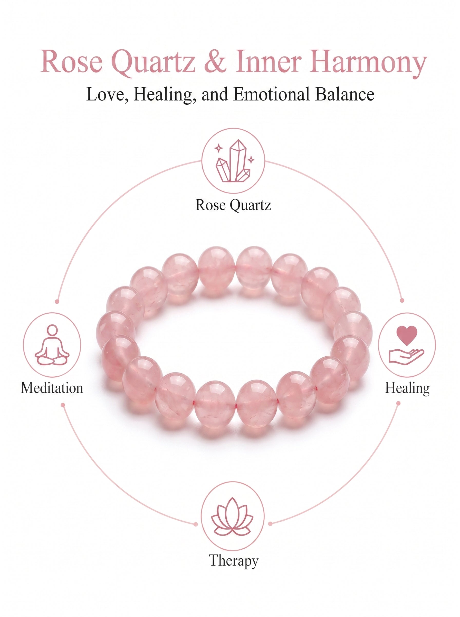 Premium Cherry Blossom Agate Beaded Bracelet | Hand-Polished Natural Gemstone Jewelry for Inner Peace & Grace