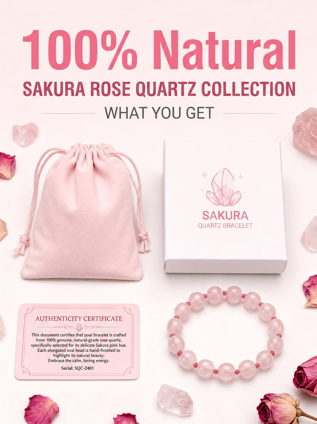 Premium Cherry Blossom Agate Beaded Bracelet | Hand-Polished Natural Gemstone Jewelry for Inner Peace & Grace
