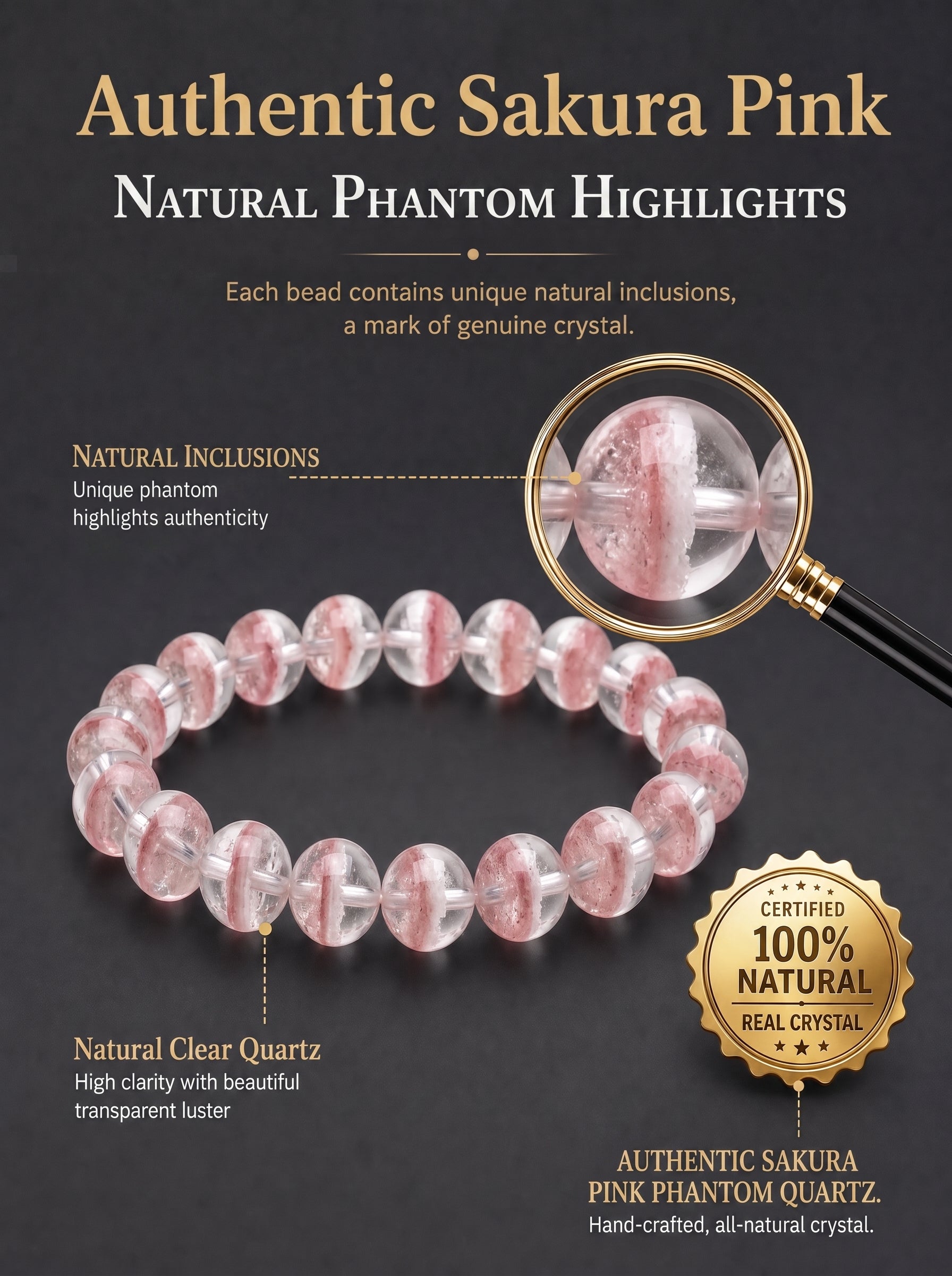 Premium Cherry Blossom Agate Beaded Bracelet | Hand-Polished Natural Gemstone Jewelry for Inner Peace & Grace