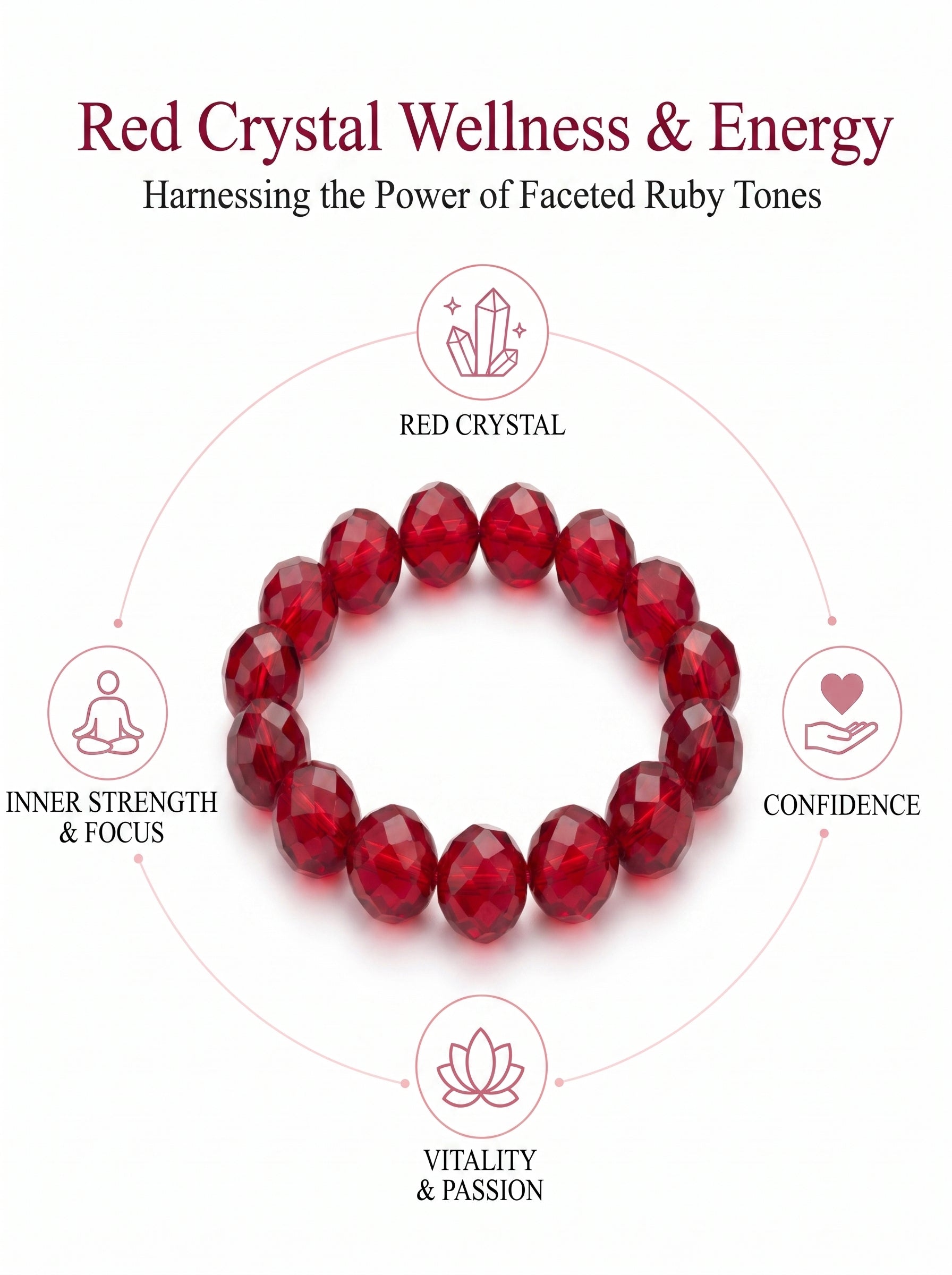 Premium Red Fire Quartz Beaded Bracelet | Hand-Polished Natural Gemstone Jewelry for Abundance & Passion