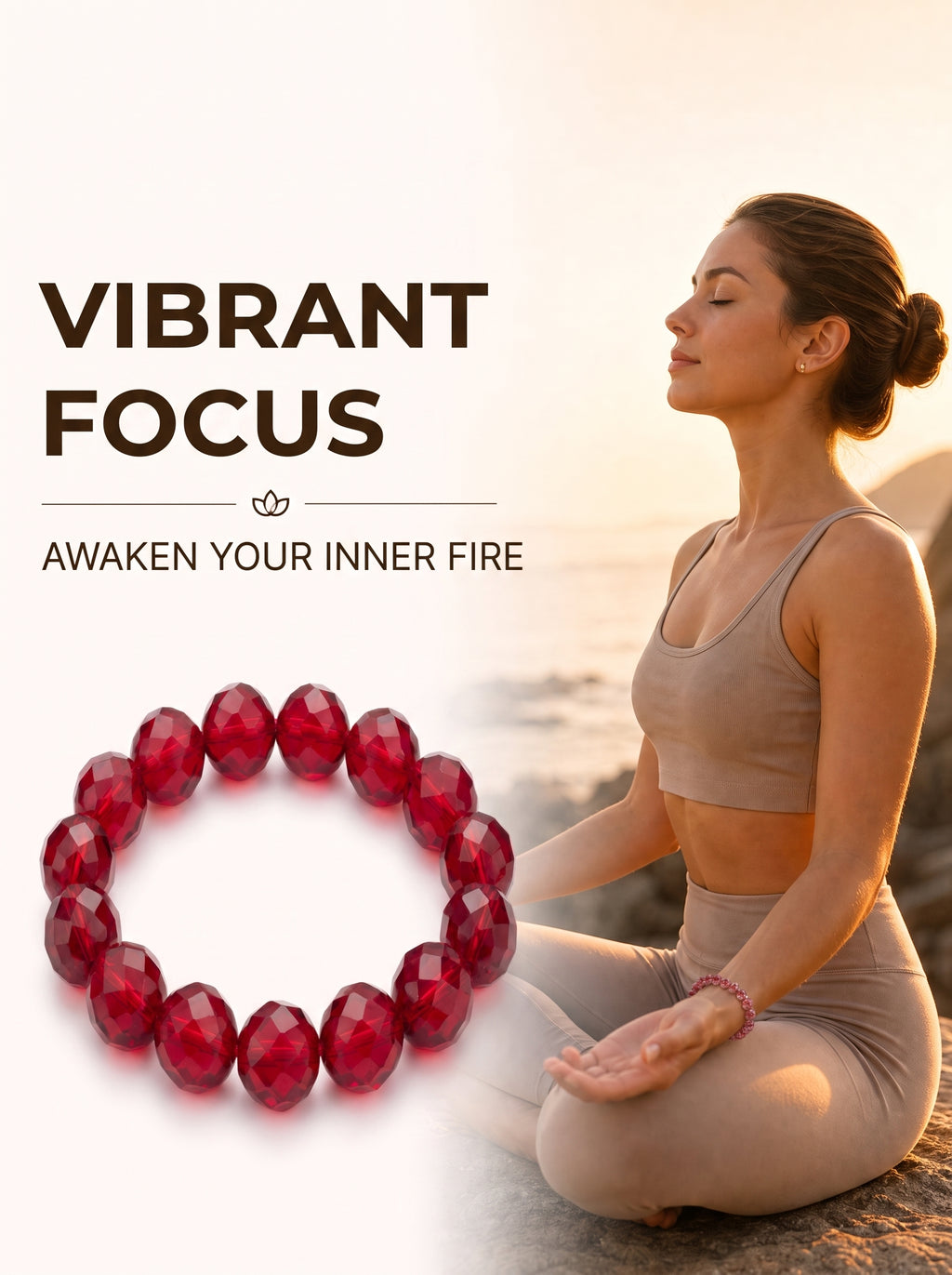 Premium Red Fire Quartz Beaded Bracelet | Hand-Polished Natural Gemstone Jewelry for Abundance & Passion