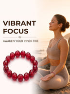 Premium Red Fire Quartz Beaded Bracelet | Hand-Polished Natural Gemstone Jewelry for Abundance & Passion