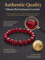 Premium Red Fire Quartz Beaded Bracelet | Hand-Polished Natural Gemstone Jewelry for Abundance & Passion