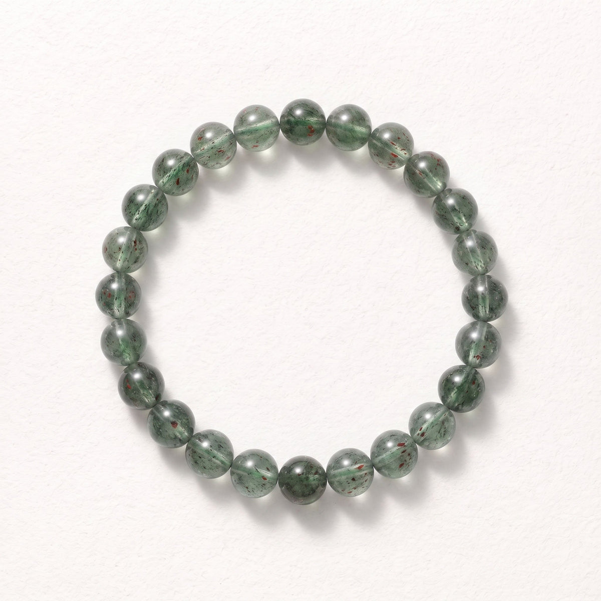 Natural Green Strawberry Quartz Bead Bracelet, Fresh Vitality & Harmonious Flow Gemstone Jewelry
