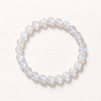 Natural White Moonstone Bead Bracelet, Serene Inner Calm & Graceful Flow Gemstone Jewelry