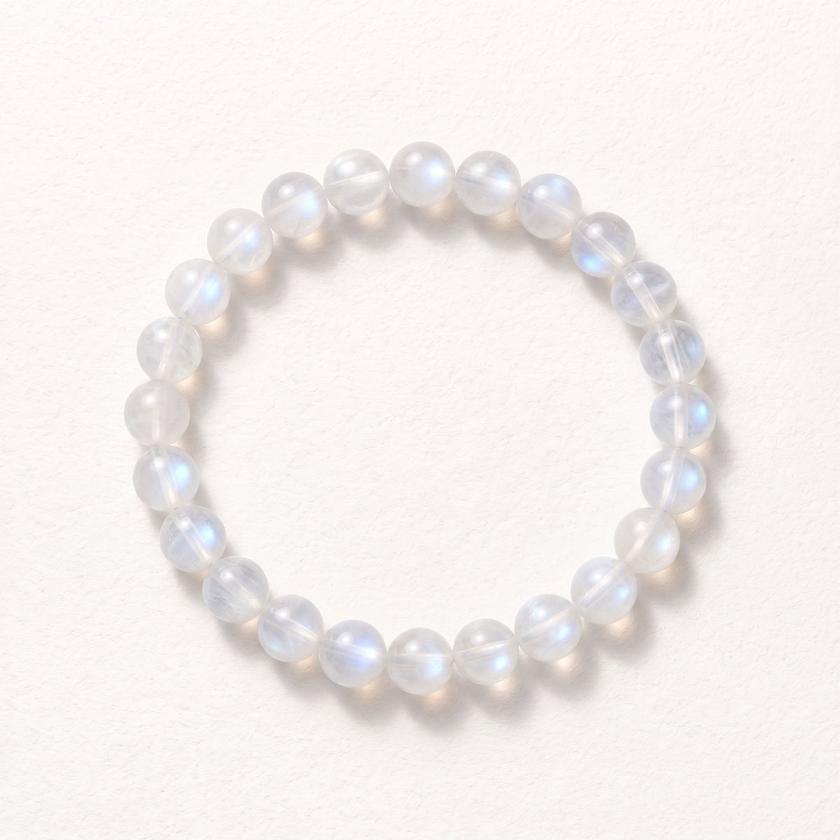 Natural White Moonstone Bead Bracelet, Serene Inner Calm & Graceful Flow Gemstone Jewelry
