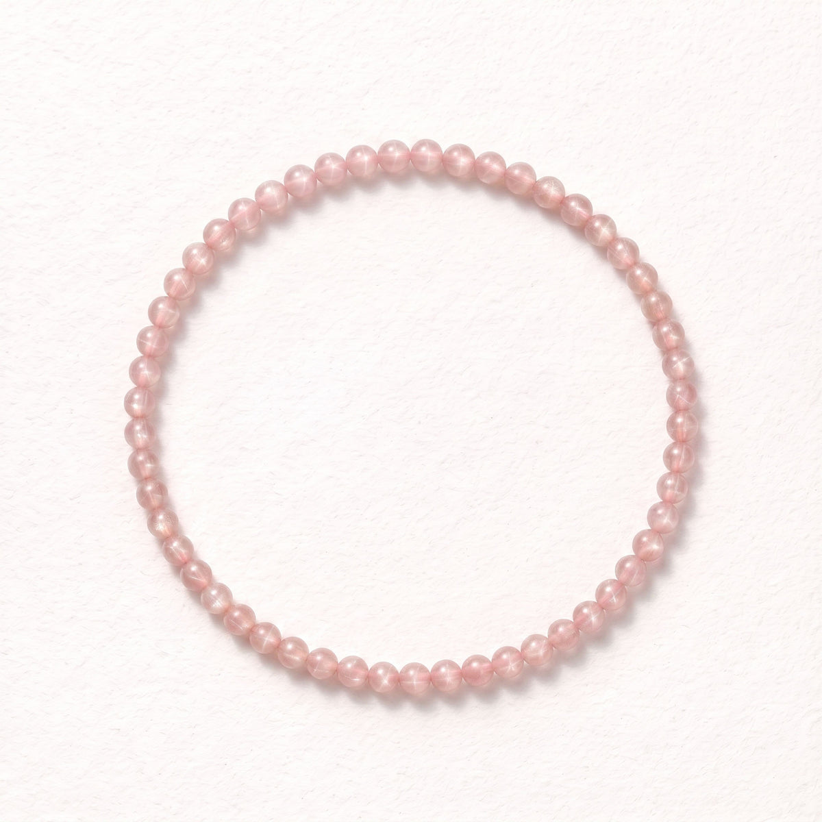 Natural Star Rose Quartz Bead Bracelet, Serene Grace & Harmonious Flow Gemstone Jewelry