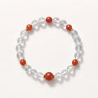 Natural Clear Quartz and Carnelian Bead Bracelet, Radiant Vitality & Harmonious Flow Gemstone Jewelry