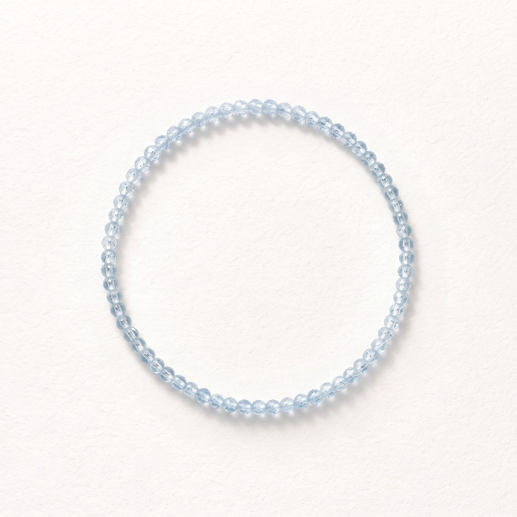 Natural Aquamarine Bead Bracelet, Serene Calm & Harmonious Flow Gemstone Jewelry