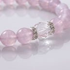 Natural Amethyst, Super Seven, and Herkimer Diamond Bead Bracelet, Radiant Vitality & Serene Elegance Gemstone Jewelry