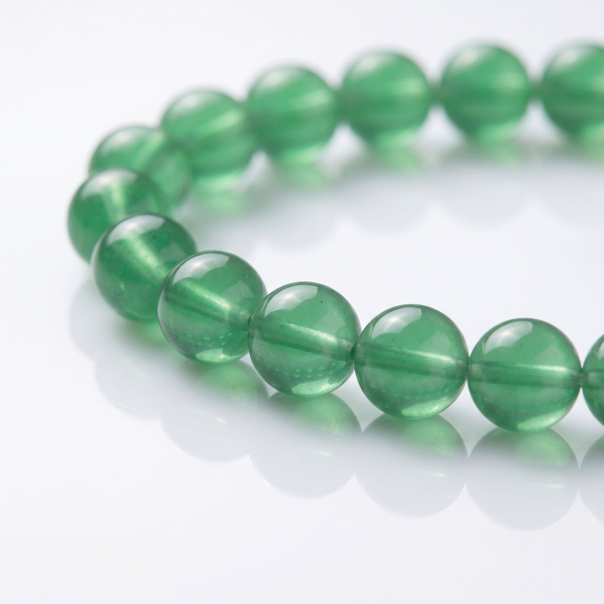 Natural Green Fluorite Bead Bracelet, Serene Calm & Harmonious Flow Gemstone Jewelry