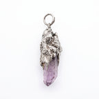 Super Seven Crystal Stalactite Pendant | Antique Silver Copper Molten Cap Necklace
