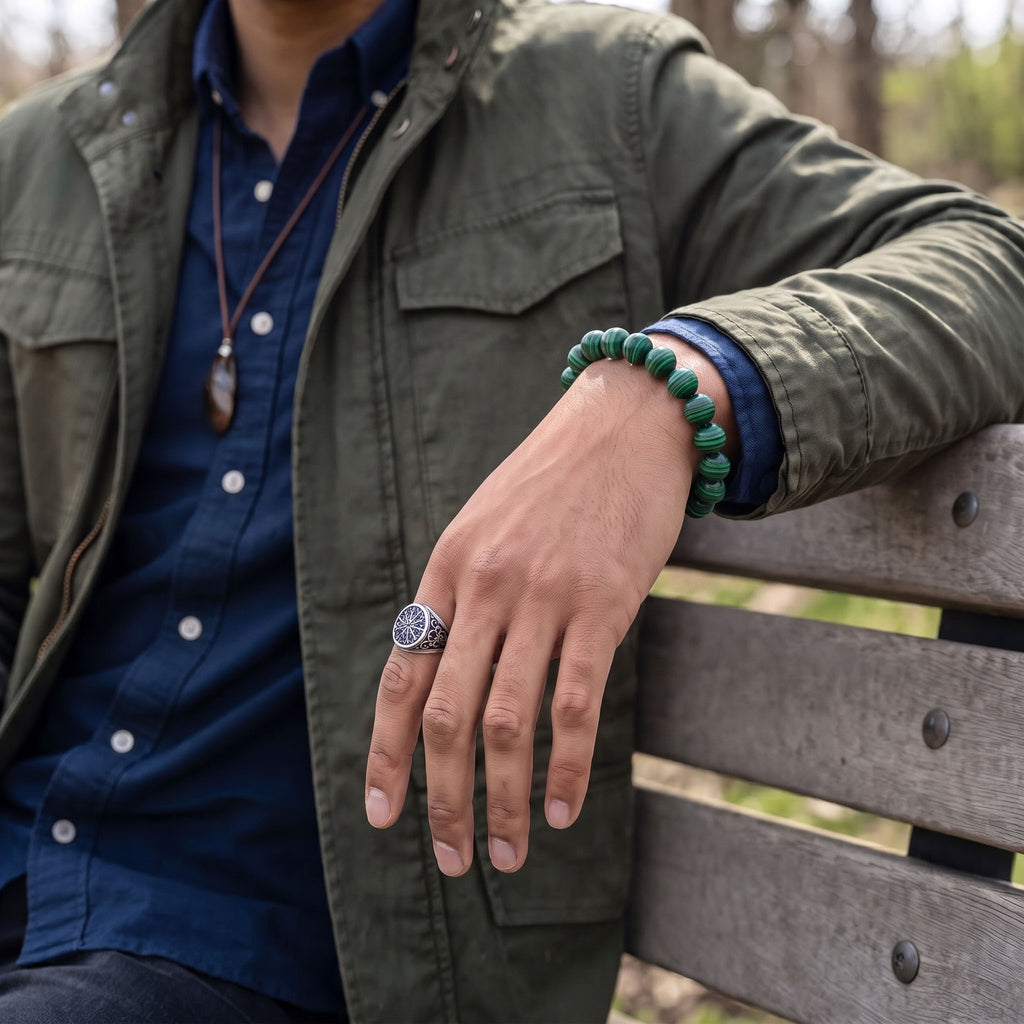 Natural Malachite Bracelet: Protection & Transformation — Gangdishé Peak