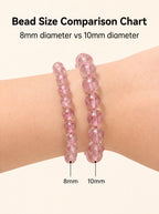 Premium Pink Rabbit Hair Quartz Beaded Bracelet | Hand-Polished Natural Gemstone Jewelry for Softness & Grace