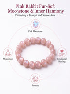 Premium Peach Moonstone Beaded Bracelet | Hand-Polished Natural Gemstone Jewelry for Inner Peace & Grace