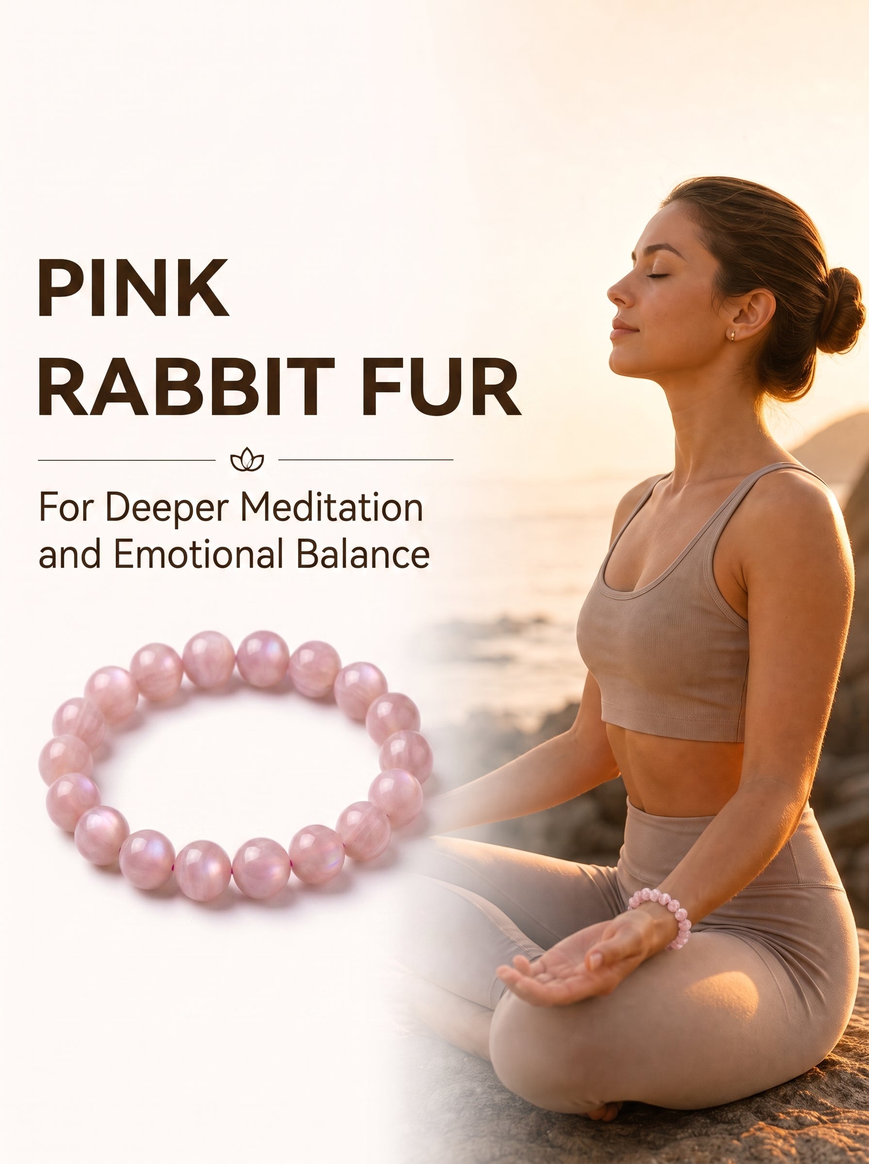 Premium Peach Moonstone Beaded Bracelet | Hand-Polished Natural Gemstone Jewelry for Inner Peace & Grace