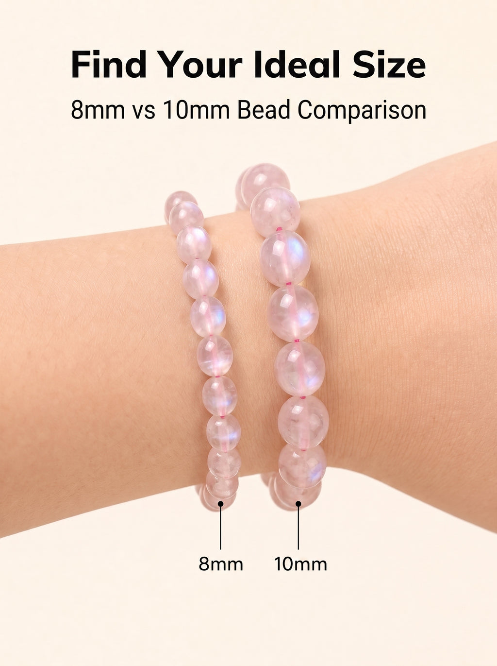 Premium Peach Moonstone Beaded Bracelet | Hand-Polished Natural Gemstone Jewelry for Inner Peace & Grace