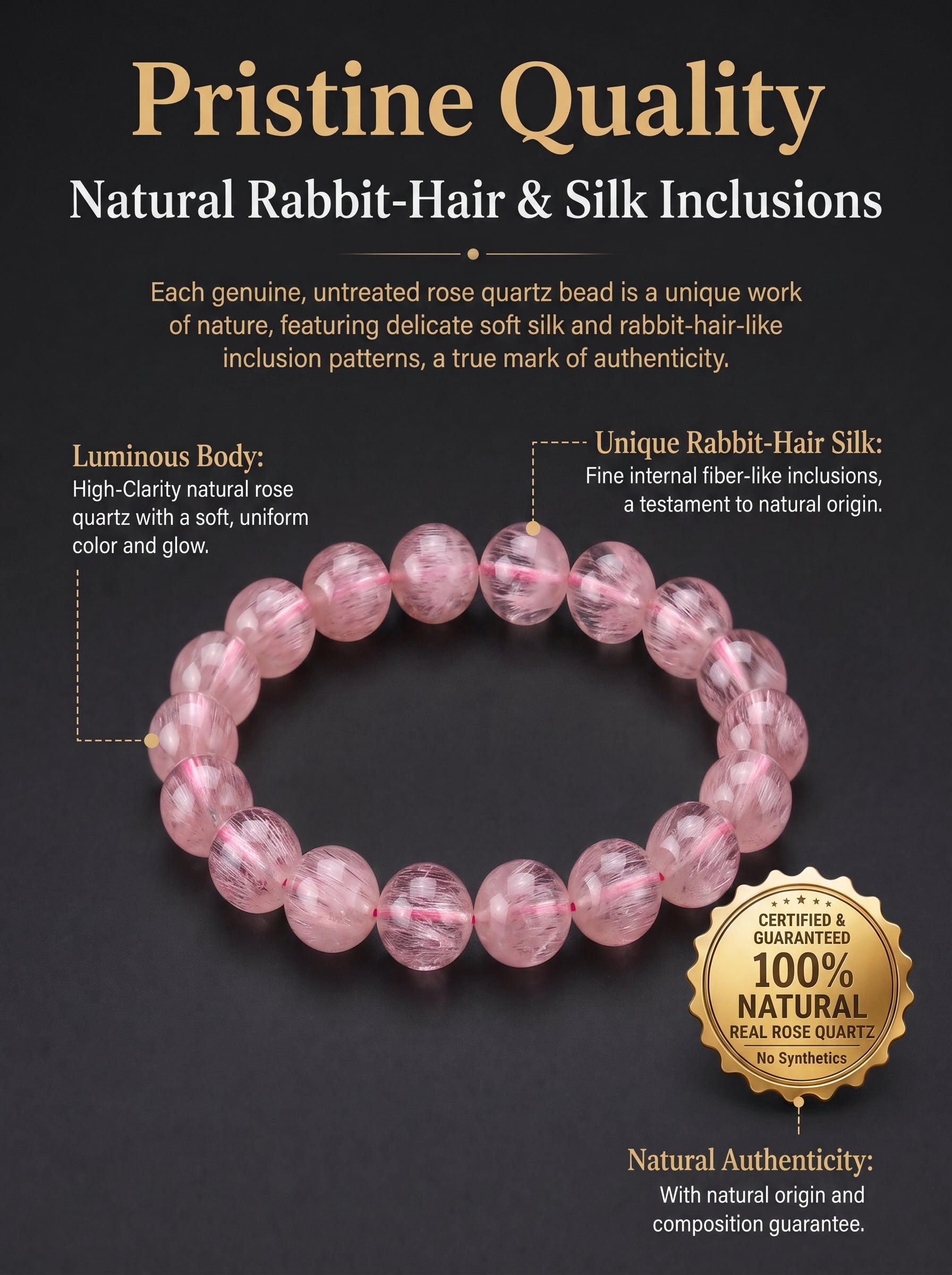 Premium Peach Moonstone Beaded Bracelet | Hand-Polished Natural Gemstone Jewelry for Inner Peace & Grace
