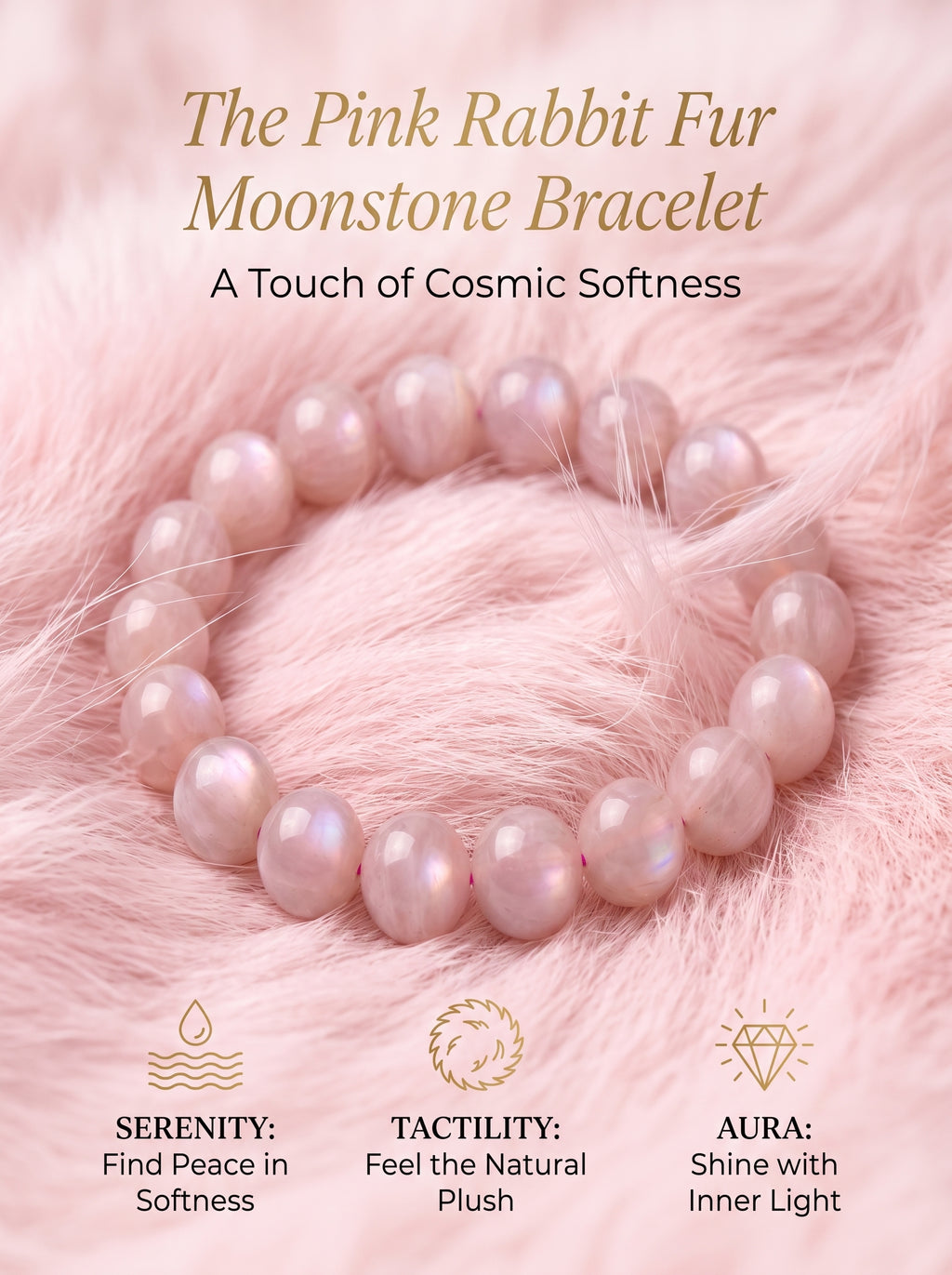 Premium Peach Moonstone Beaded Bracelet | Hand-Polished Natural Gemstone Jewelry for Inner Peace & Grace