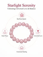 Premium Star Rose Quartz Beaded Bracelet | Hand-Polished Natural Gemstone Jewelry for Attraction & Inner Peace